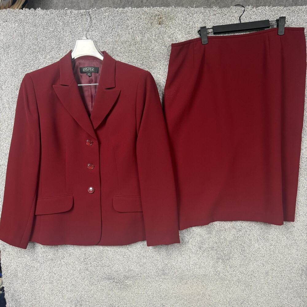 Kasper Skirt Suit Set 16 Career Corporate Business Professional Classic Office